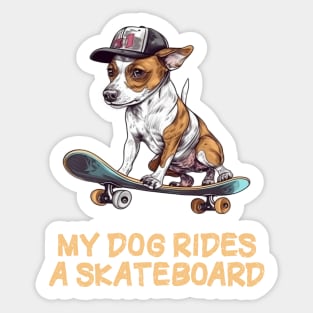 My Dog rides a Skateboard Sticker